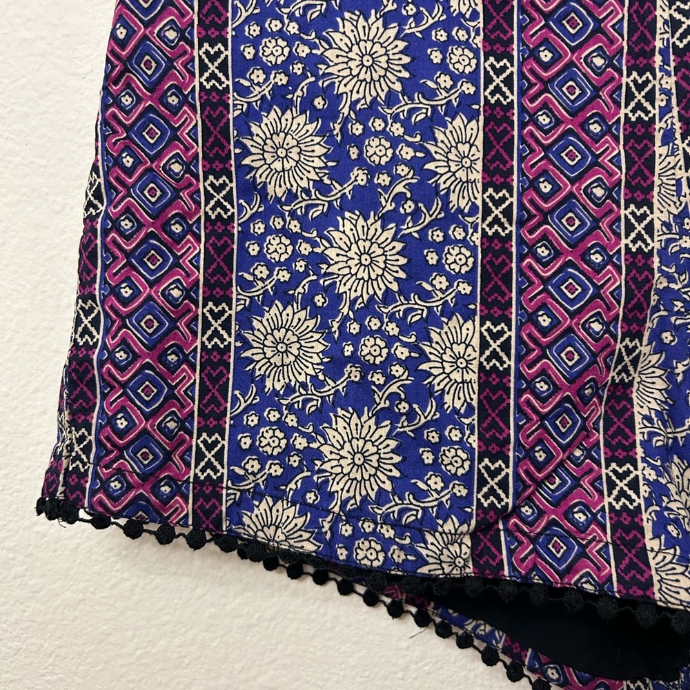 Hollister Blue and Pink Floral Skirt